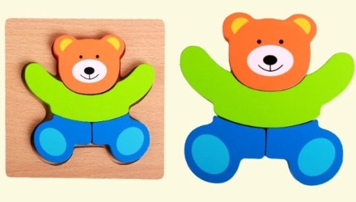 Náučné drevené puzzle kocky pre deti 15-15M