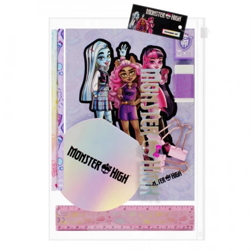 MONSTER HIGH SCHOOL DARČEKOVÝ SÚPRAVA PUZDRO NA 2 ZÁPISNÍKY PRAVIDLO CERUŽKY