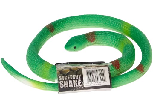 Zelená gumená hadica 65 cm Stretchy Snake