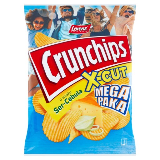 Crunchips X-Cut Crisps s príchuťou syra a cibule 200 g