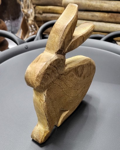 Dekorácia zajac z mangovníka 14 cm