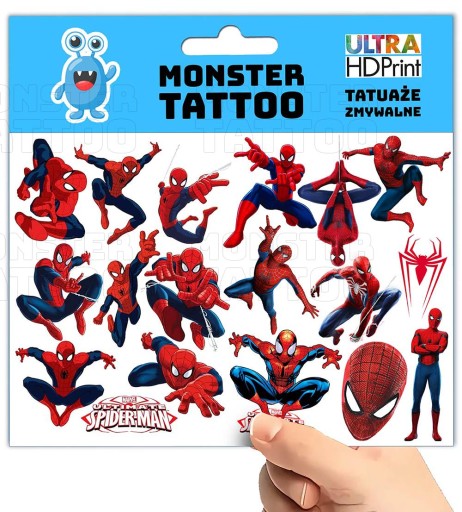 UMÝVAJÚCE DOČASNÉ TETOVANIE PRE DETI DETSKÝ SPIDERMAN ORIGINÁLNE DIZAJNY