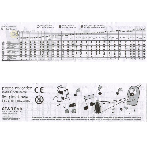 Starpak Recorder, biely, plastový
