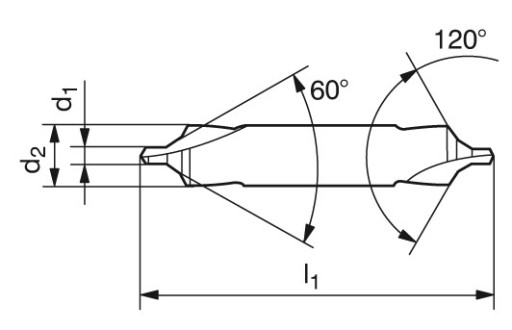 HSS stredová vŕtačka DIN-333-B 3,15x3,90x11,20x60,00
