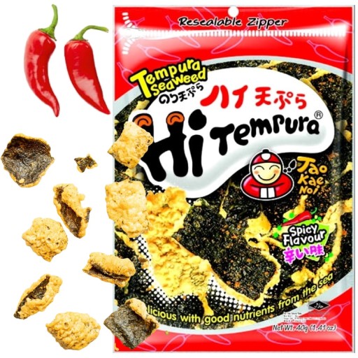 Chrumkavé pochúťky z rias Nori Pikantné v tempure 40g TAOKAENOI BRAND