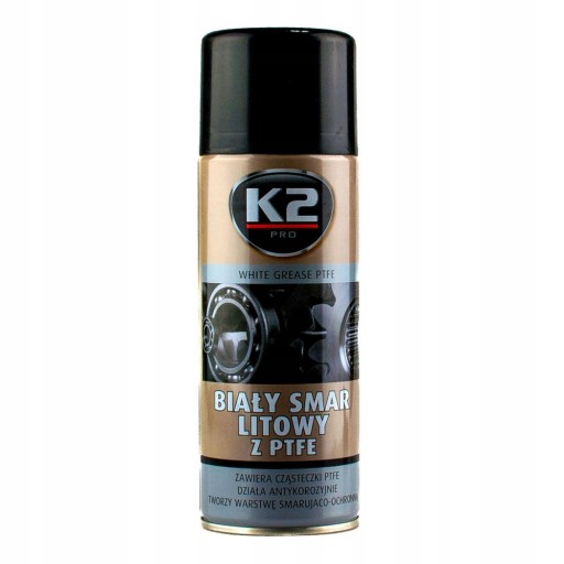 K2 Pro biele lítiové mazivo s PTFE sprejom 400 ml maže, izoluje, konzervuje,