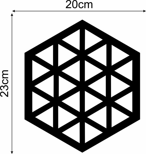 Akrylátové zrkadlo voštinový šesťuholník 20x23