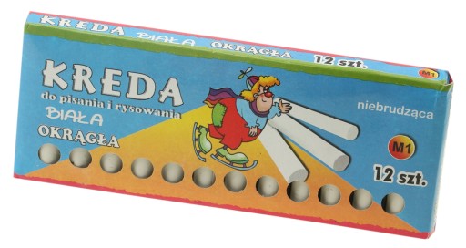 BIELA, NESMYSLNÁ, okrúhla krieda, 12 ks
