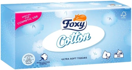 Kozmetické obrúsky Foxy Cotton 90 ks