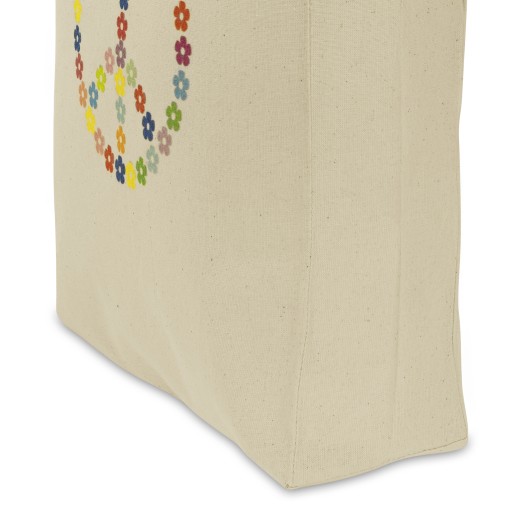 EKO nákupná taška 28x8x8x35cm bavlnená látka 145g PACYFKA PEACE potlač