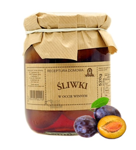 Slivky vo vínnom octe 520 g - Vitapol