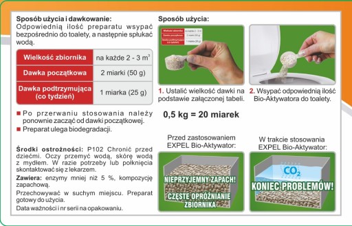 EXPEL Bioaktivátor pre septiky a čističky odpadových vôd 500g