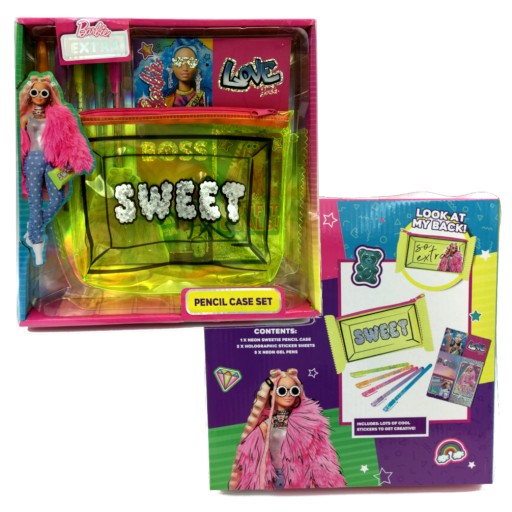 BARBIE EXTRA SET KRABIČKA NA ceruzku S NÁLEPMI
