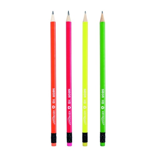 Neon Keyroad trojuholníková drevená ceruzka HB s gumou