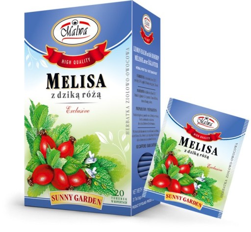 MALWA SLNEČNÝ ZÁHRADNÝ ČAJ MELISA S DIVOKOU RUŽOU 20T