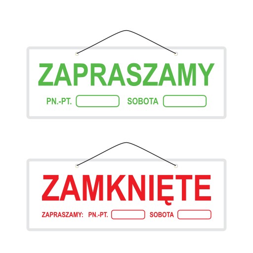 Laminovaný nápis VITAJTE / ZATVORENÉ