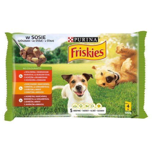 Purina FRISKIES Krmivo pre psov mäsová omáčka 12x 100g