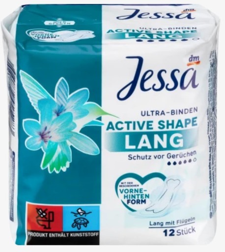 Jessa Aktive Shape Long hygienické vložky 12 ks