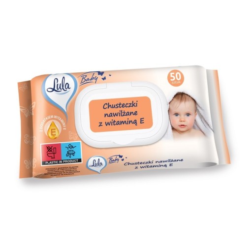 Vlhčené obrúsky s vitamínom E Lula 50 ks.