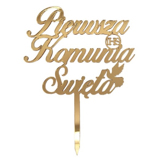 Zlatý vrchnák na prijímaciu tortu, prvé sväté prijímanie, zlaté zrkadlo