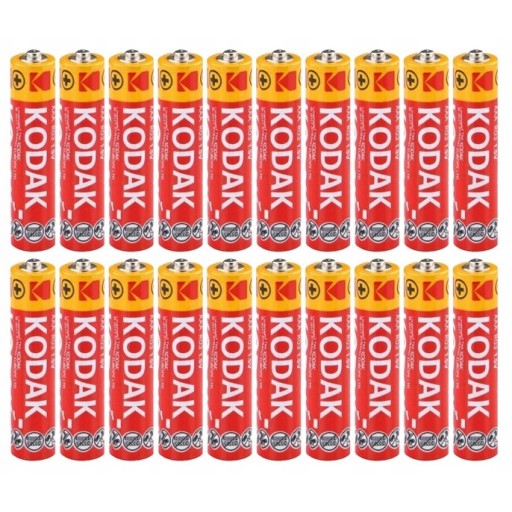 SUPER ZAŤAŽNÉ KODAK ZINOK-UHLÍKOVÉ BATÉRIE AAA 1,5V 20 KS