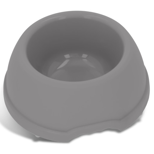 Plastová miska pre psov L, 1,3L, šedá, priem 24,5 cm,