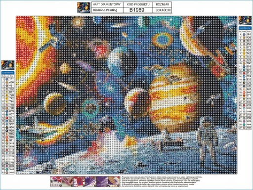 Diamantový vyšívací SET COSMOS DIAMANTOVÁ MALBA 5D Diamantový mozaikový obraz