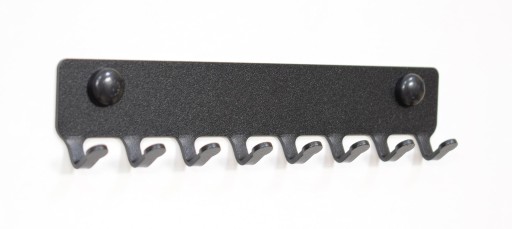 Vešiak na kľúče, kuchynské utierky, čierny kov, malý, 20 cm, 8 háčikov