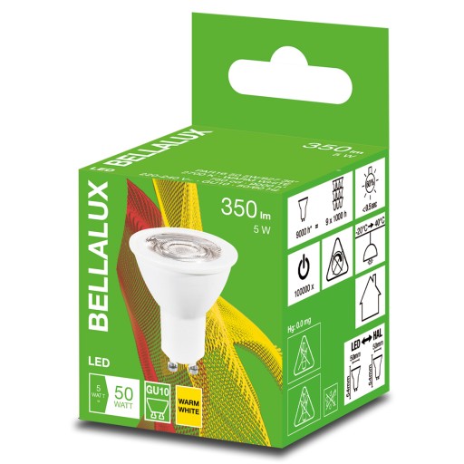HALOGEN GU10 LED ziarovka 5W 50W 2700K 36D BELLALUX