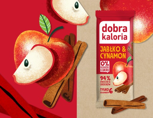 Zdravá jablková škoricová tyčinka 94 % ovocia a orechovej vlákniny Dobrá kalória