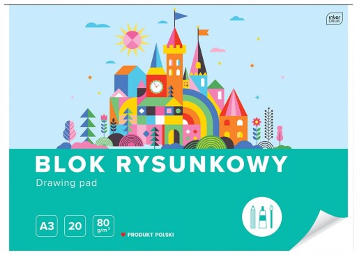 Biela podložka na kreslenie A3 20 listov 80g INTERDRUK