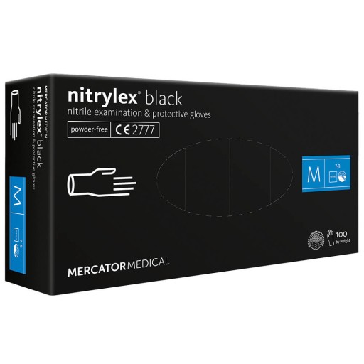 Nitrilové rukavice BLACK M Kadernícke rukavice Bezpudrové Strong 100 ks