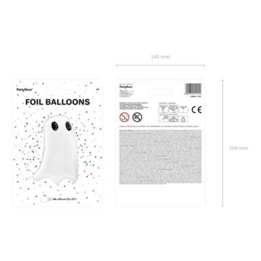 Ghost biely ghost fóliový balón 48x68cm HALLOWEEN