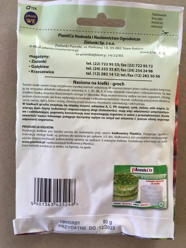 Semená hrášku na klíčky 80g
