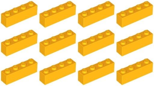 LEGO 3010 BRICK 1x4 svetlo oranžová (20g) 12 ks.