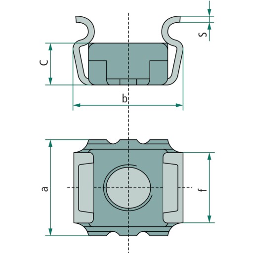 AN87 klietková matica M8x114x2,6 trieda 8,8 GRANIT