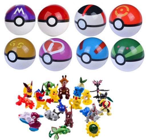 POKBALL + GUĽA PREKVAPENIA RÔZNE TYPY SÚPRAV ZBIERKY POKEMONOV