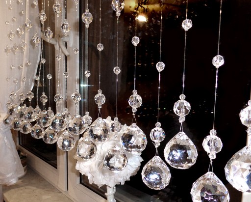 BALL BEADS cestovinový záves kryštáliky 100cm KN