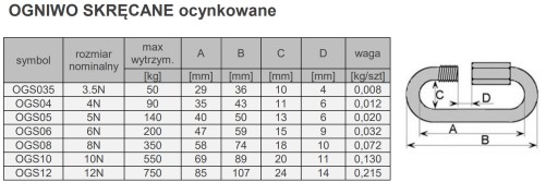 Krútený článok 10N OCELOVÉ ROPE pre 6 mm lano