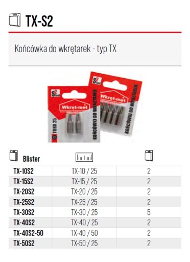 Skrutkovacie bity Torx TX 10 KLIMAS 2 ks.
