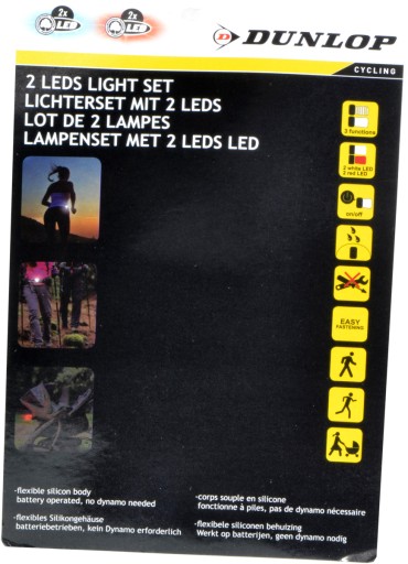 Dunlop - Sada silikónových LED bicyklových svetiel vpredu a vzadu