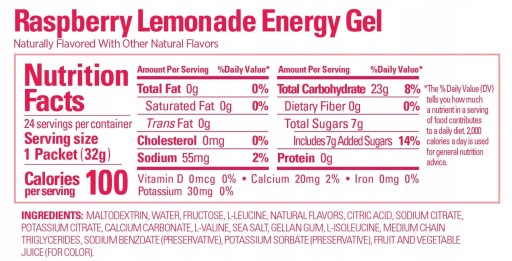 GU Energy Gel Raspberry Lemonade energetický gél malina citrón/limonáda