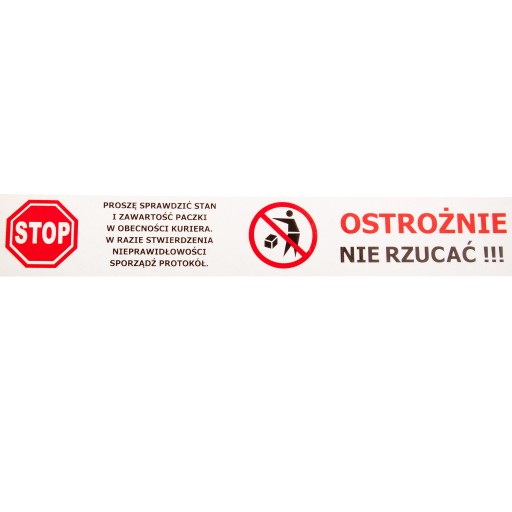BALIACA PÁSKA s potlačou NEVHAĎTE OPATRNE STOP 48/50Y