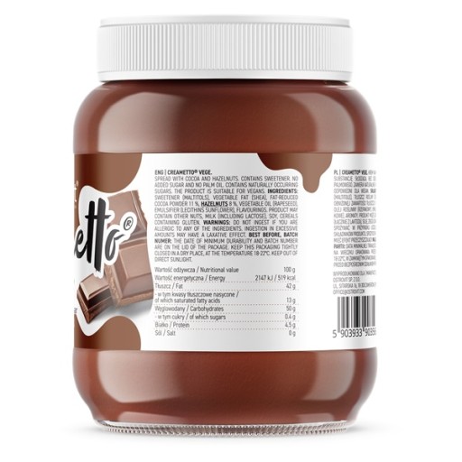 OstroVit Creametto Vege 350 g VEGÁNSKE KRÉMOVÉ MASLO
