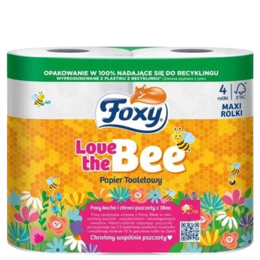 Toaletný papier Foxy biely, 4 veľké maxi rolky