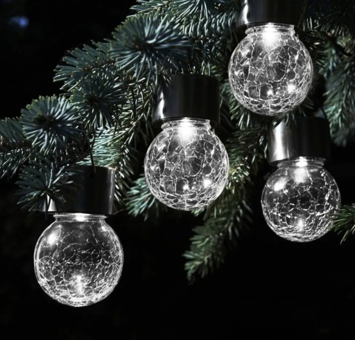 LED solárne guľové závesné sklenené záhradné svietidlo
