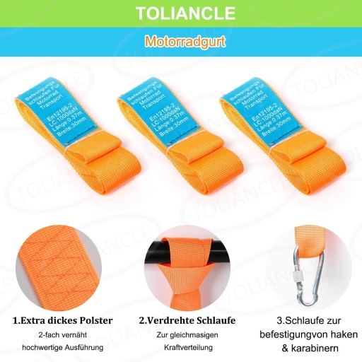 Oranžová TOLIANCLE Upevňovacie slučky 8 ks.