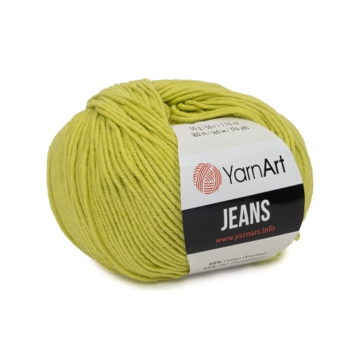 50 g priadze, 55 % bavlna 45 % akryl, hrášok YarnArt Jeans 29