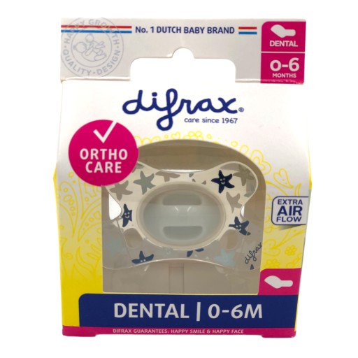 DIFRAX DENTAL cumlík 0-6M TRANSPARENTNÝ S HVIEZDAMI
