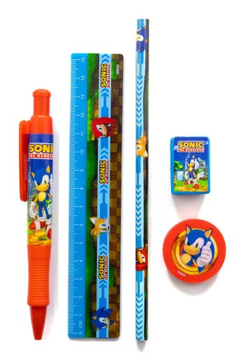 Sada školských pomôcok Sonic The Hedgehog na pero a ceruzku s gumou